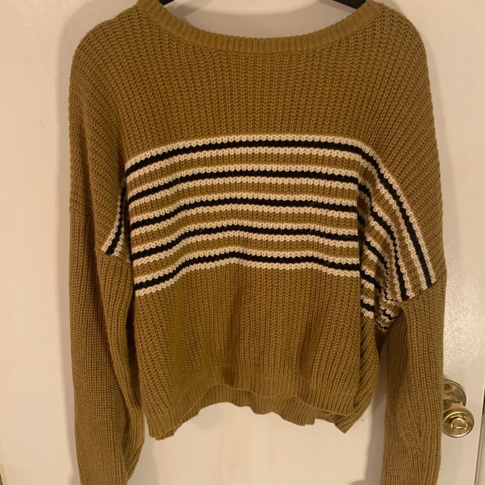 Cozy Brown Striped Sweater